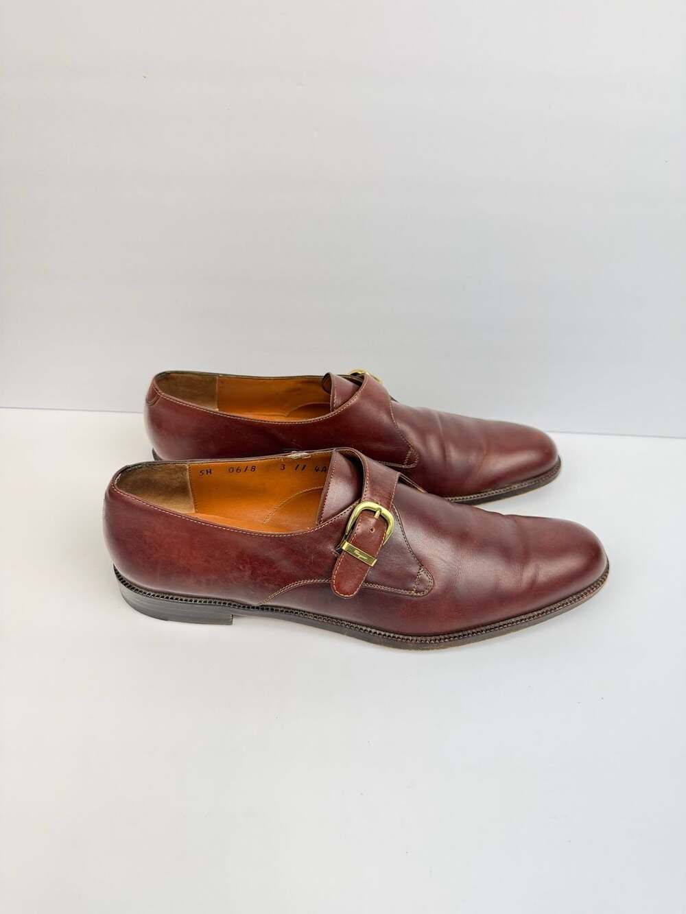 Vintage Salvatore Ferragamo Sport Brown Leather Monk Strap Shoes Sz 11 AAAA